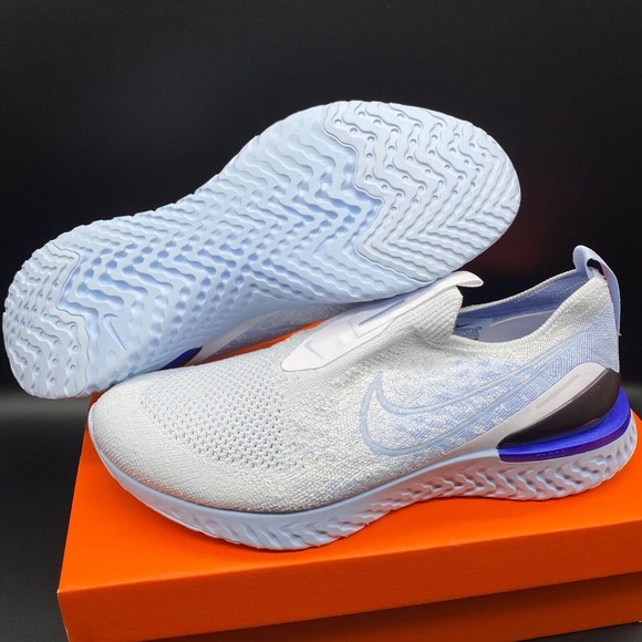 Nike Epic Phantom React Flyknit White/Hydrogen Blue BV0417-101 Men Size 7.5-14 - Picture 6 of 10